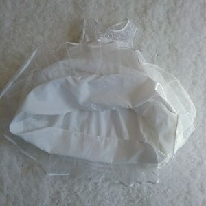 Mia & Mimi White Floral Embroidered Girls Dress